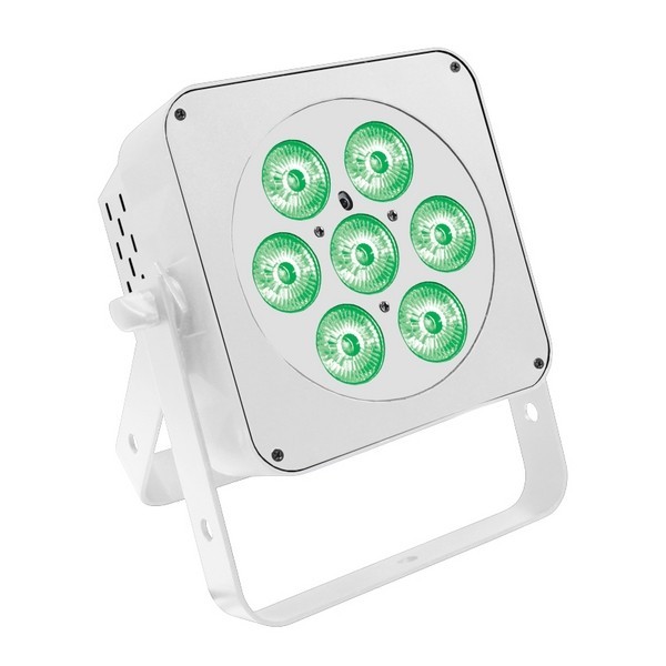 LEDJ Slimline 7HEX6 RGBWAUV LED Par Can, White Housing