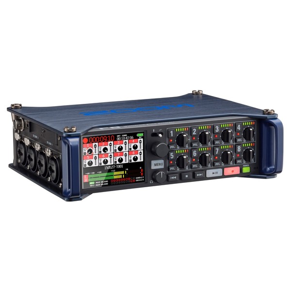 Zoom F8 MultiTrack Field Recorder - Angled 2