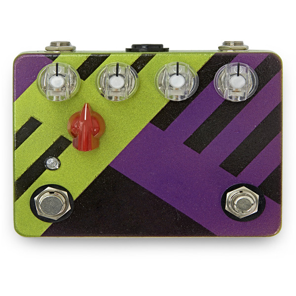 Caroline Cannonball Hand Painted Distortion Pedal, Green/Purple