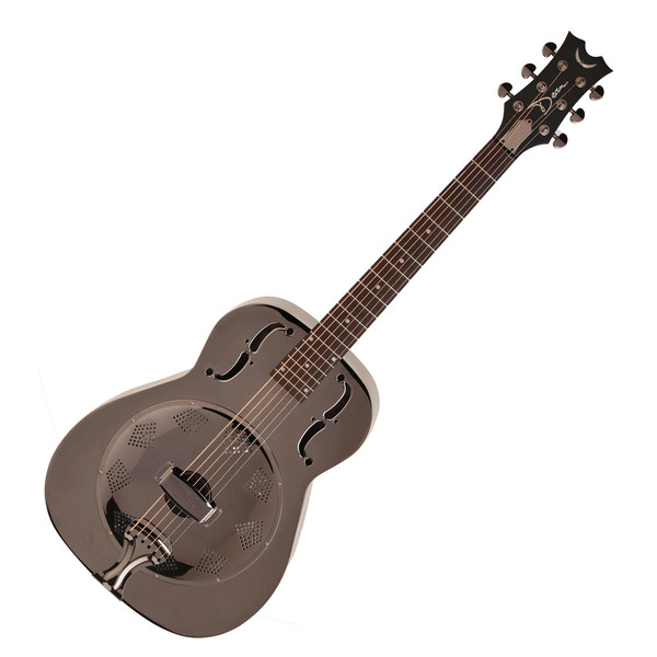 Dean Resonator Thin Body Electric Resonator Guitar, Black/Chrome