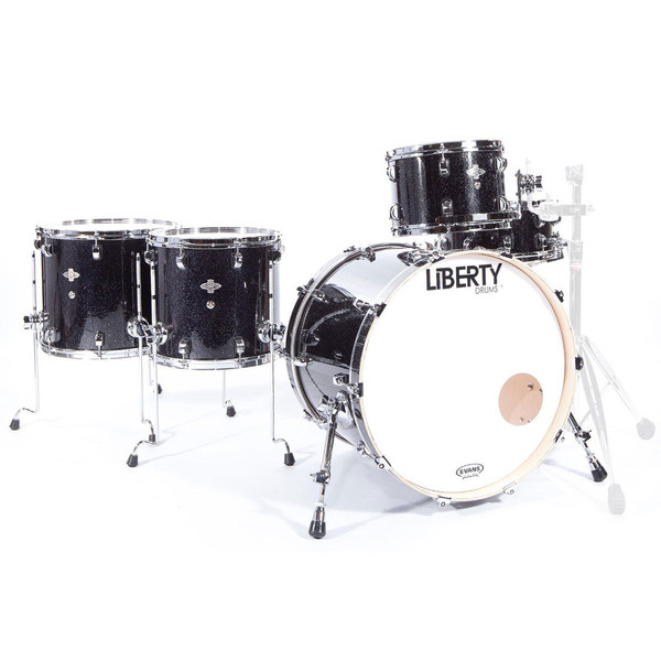 Liberty 5pc Fusion Series Drum Kit, Black Sparkle