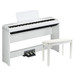 Yamaha P105 Digital Piano, White with Stand, Pedal Board and Bench