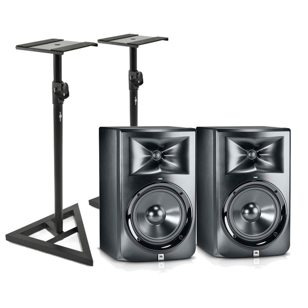 JBL LSR308 Two Way Active Studio Monitors with Free Stands (Pair)