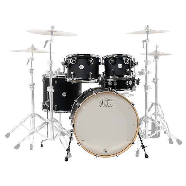 DW Design Series Matt Lacquer 22'' Maple Shell Pack, Satin Black