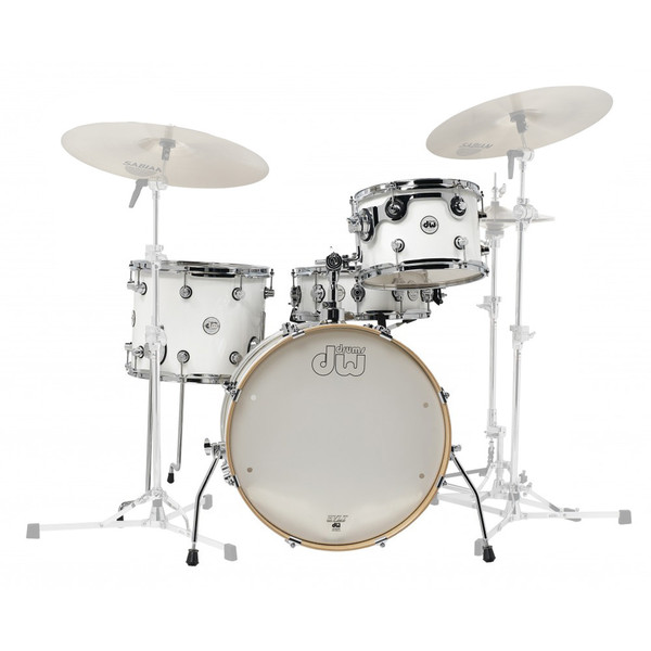 DW Frequent Flyer Gloss Lacquer 20'' Maple Shell Pack, White
