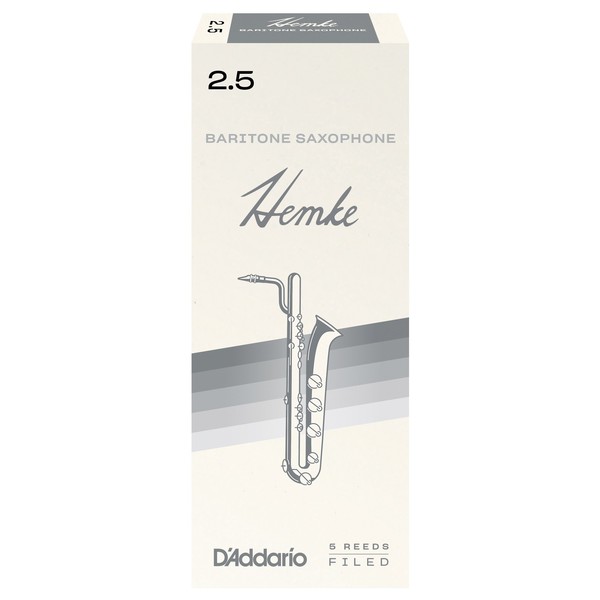 D'Addario Hemke Baritone Saxophone Reeds, 2.5 (5 Pack)