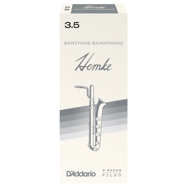D'Addario Hemke Baritone Saxophone Reeds, 3.5 (5 Pack)