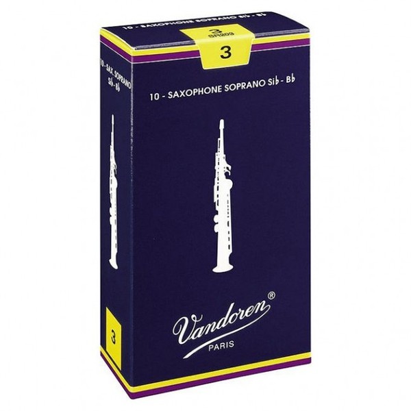 Vandoren Traditional Soprano Saxophone Reeds Strength 3.0 (10 Pack)