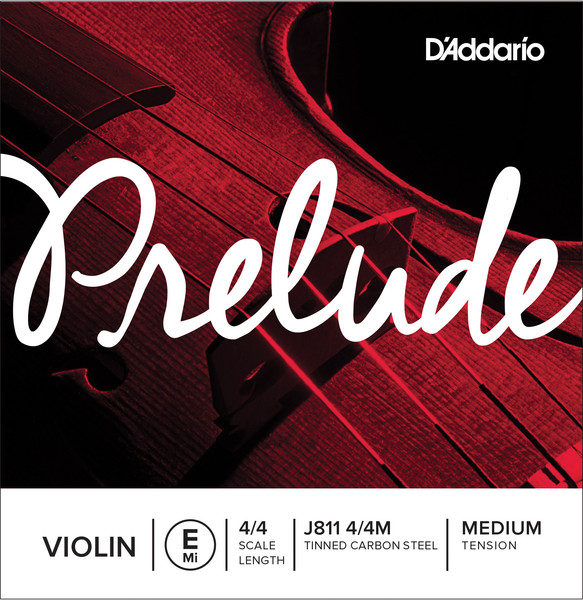 D'Addario Prelude Violin E String 4/4 Scale, Medium Tension