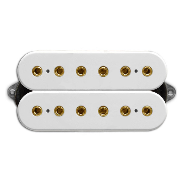 DiMarzio DP159 Evolution Bridge F Spaced Pickup, White w/Gold Poles