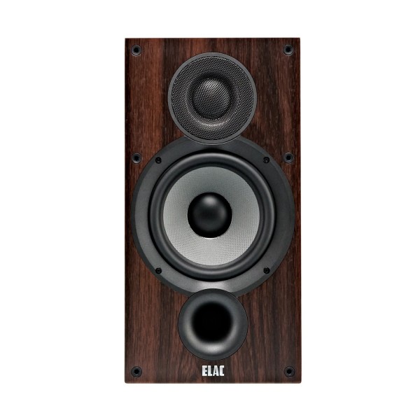 ELAC Debut B6.2 Bookshelf Speaker, Walnut - Front view