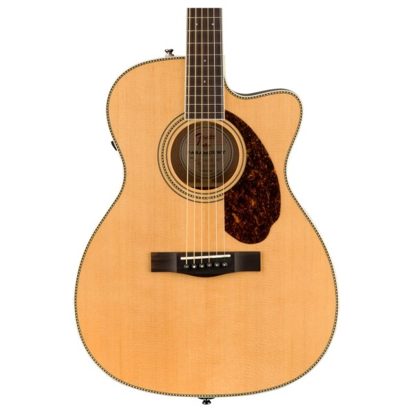 Fender Paramount PM-3CE Standard Triple-0 Electro Acoustic, Natural front close up