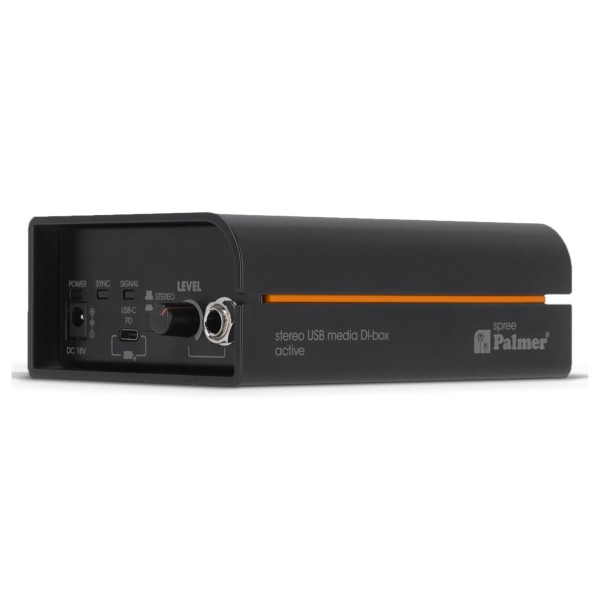Palmer Spree Active Stereo USB-C Media DI Box - Angled View