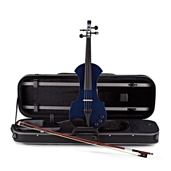 Electric Violin With FX by Gear4music, Navy Blue