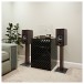ELAC Debut B6.2 Bookshelf Speaker (Pair), Walnut - Lifestyle, hi-fi system in living room