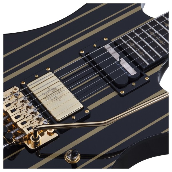 Synyster Custom-S, Gloss Black w/Gold Stripes