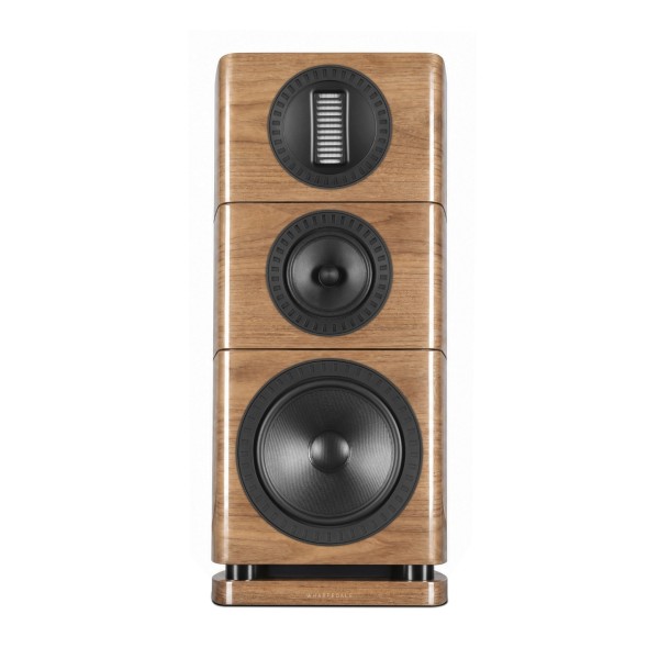 Wharfedale Elysian 2R 3 Way Standmount Speaker (pair), Piano Walnut - front