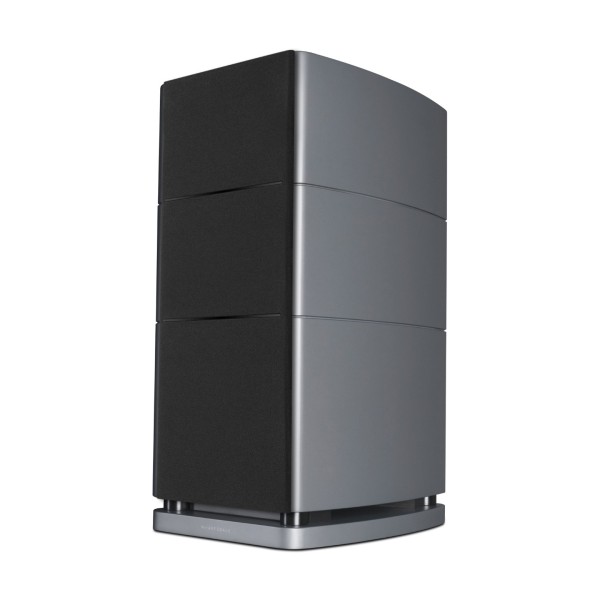 Wharfedale Elysian 2R 3 Way Standmount Speaker (pair), Lunar Grey - left grille 