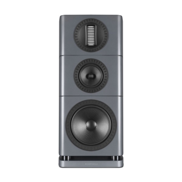 Wharfedale Elysian 2R 3 Way Standmount Speaker (pair), Lunar Grey - front 