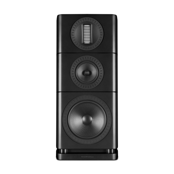 Wharfedale Elysian 2R 3 Way Standmount Speaker (pair), Matt Black - front 
