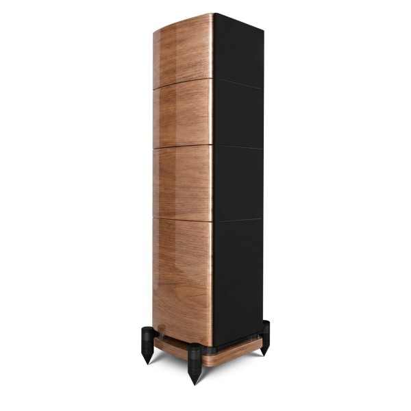 Wharfedale Elysian 3R 3 Way Floorstanding Speaker (pair), Piano Walnut - right grille 