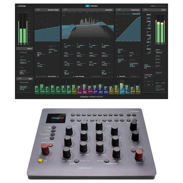 Softube Console 1 Compact - Front with Core Mixing Suite