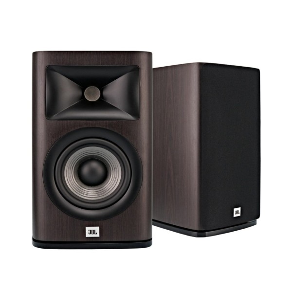 JBL Studio 620 Bookshelf Speaker (Pair), Dark Wood Front View