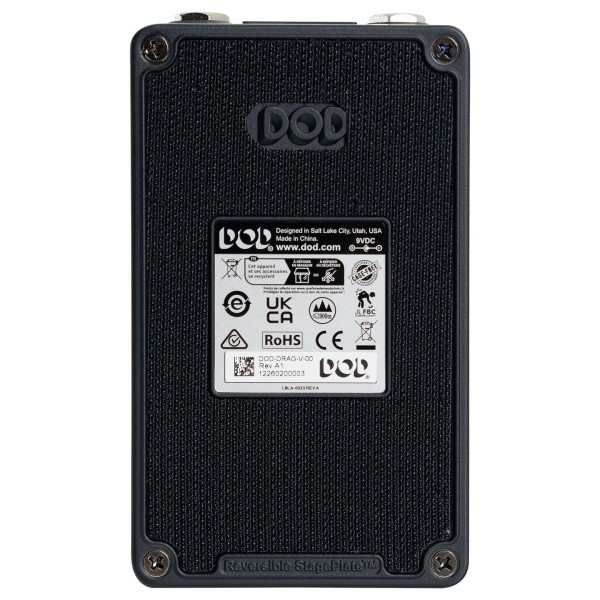 DOD Drag Analog Delay Pedal - hook and loop fastener bottom plate