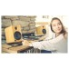 Kanto YU4 Powered Bookshelf Speakers, Bamboo - Lifestyle