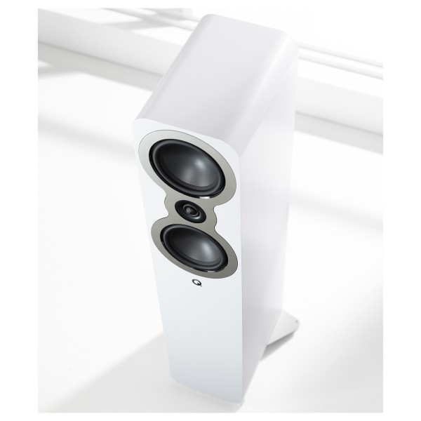 Q Acoustics 3050c Floorstanding Speakers (Pair), Satin White Lifestyle View 3
