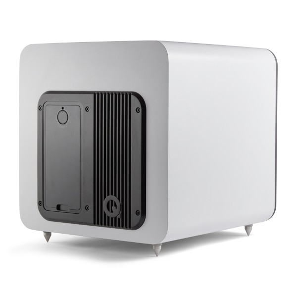 Q Acoustics Q SUB100 Subwoofer, Satin White  -rear angle 
