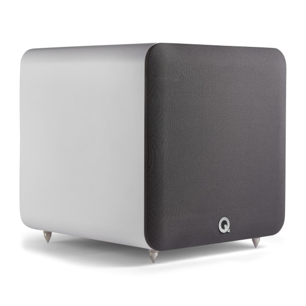 Q Acoustics Q SUB100 Subwoofer, Satin White - front angle 