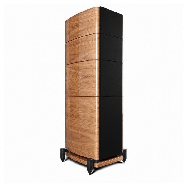 Wharfedale Elysian 4R 3 Way Floorstanding Speaker (pair), Piano Walnut - right grilel 