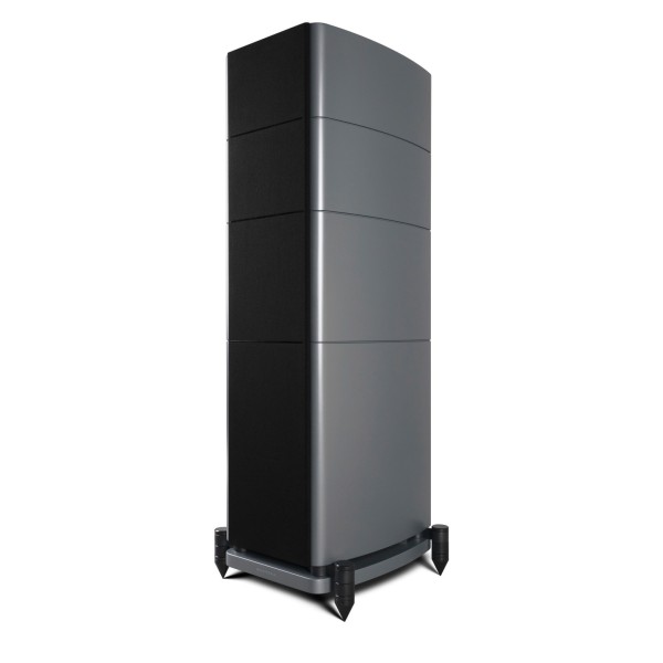 Wharfedale Elysian 4R 3 Way Floorstanding Speaker (pair), Lunar Grey - left grille 