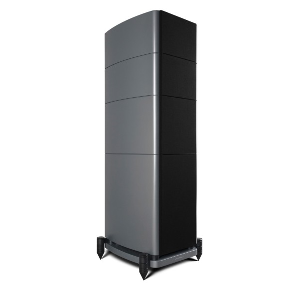 Wharfedale Elysian 4R 3 Way Floorstanding Speaker (pair), Lunar Grey - right grille 