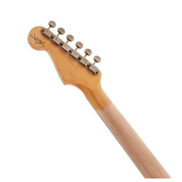 Fender Custom Shop '62 Stratocaster Relic, Aged Olympic White - back of headstock
