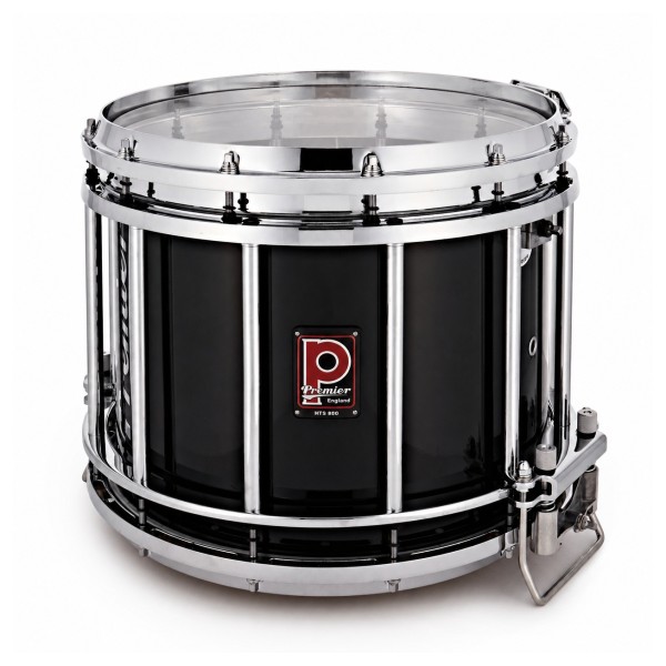 Premier Marching HTS 800 14" x 12" Snare Drum, Chrome, Ebony Black