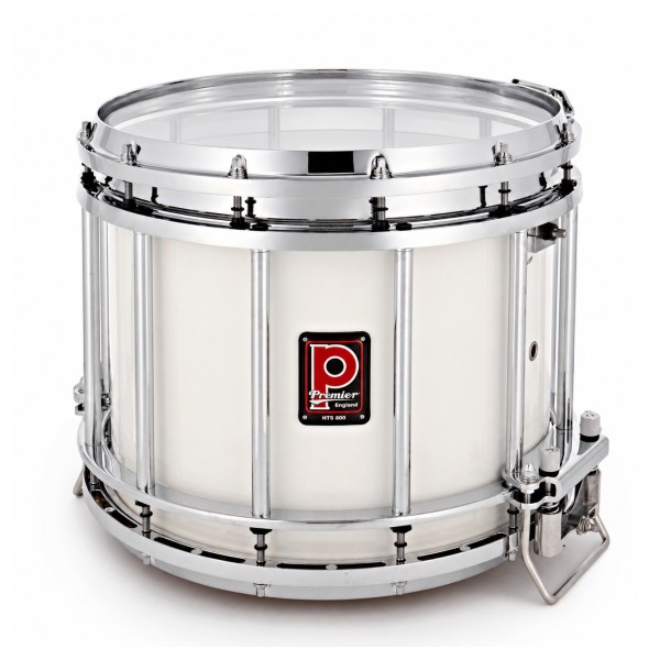 Premier Marching HTS 800 14" x 12" Snare Drum, Chrome, Ivory White