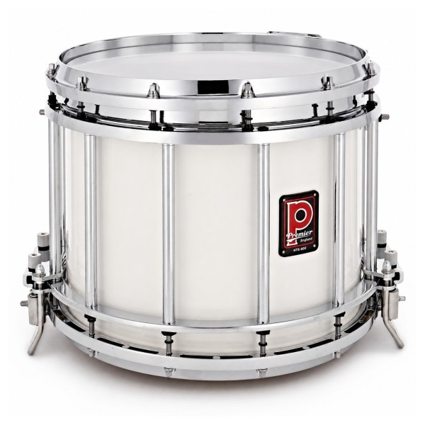 Premier Marching HTS 800 14" x 12" Snare Drum, Chrome, Ivory White