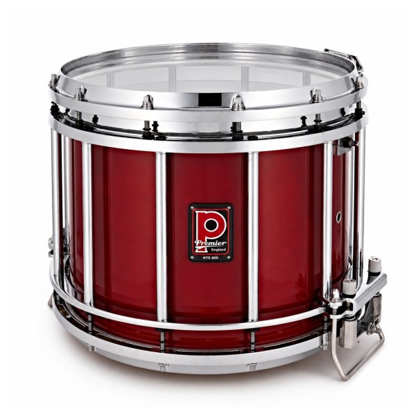 Premier Marching HTS 800 14" x 12" Snare Drum, Chrome, Flame Red