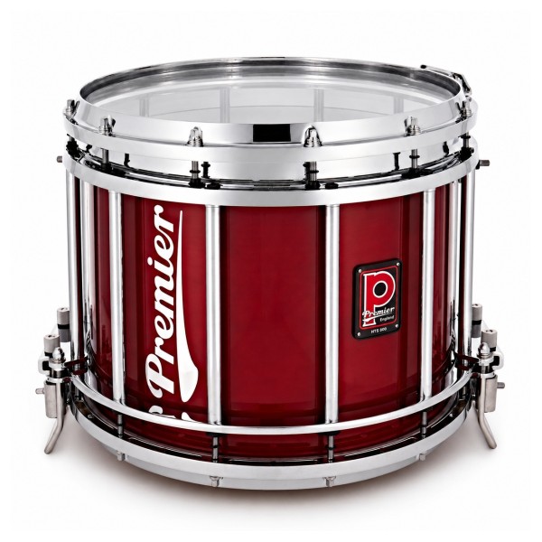 Premier Marching HTS 800 14" x 12" Snare Drum, Chrome, Flame Red