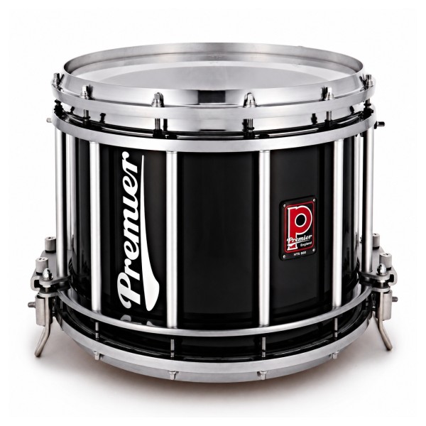 Premier Marching HTS 800 14" x 12" Snare Drum, Polished Aluminium, Ebony Black
