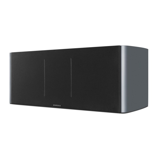 Wharfedale Elysian CR 3 Way Centre Channel Speaker, Lunar Grey left grille 