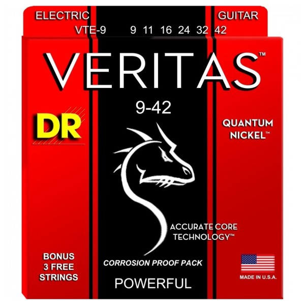 DR Strings VTE-9 Veritas Electric Guitar Strings, Light 9-42