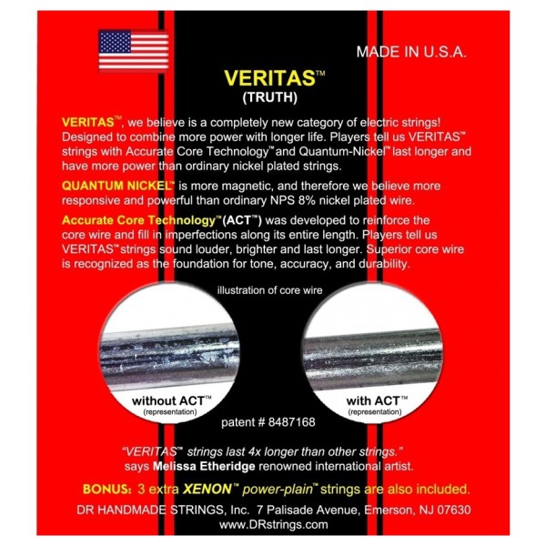 DR Strings VTE-9 Veritas Electric Guitar Strings, Light 9-42 - back
