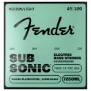 Fender Super 7250ML Bass, N&iacute;quel Puro, Cordas de Baixo, 45-100.
