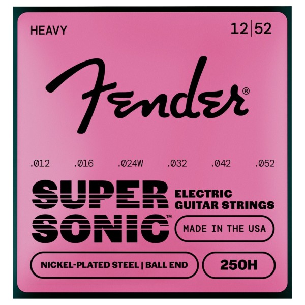 Fender SuperSonic 250H Guitar Strings, Nickel-Plated Steel, Ball End, Gauges .012-.052