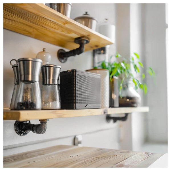 ELAC Nava100 Bluetooth Speaker, Black - lifestyle shelf 