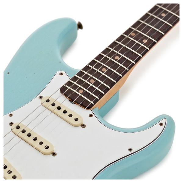 Fender Custom Shop '64 Stratocaster Journeyman RW, Faded Aged Daphne Blue - upper frets