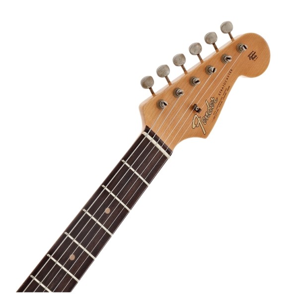 Fender Custom Shop '64 Stratocaster Journeyman RW, Faded Aged Daphne Blue - headstock